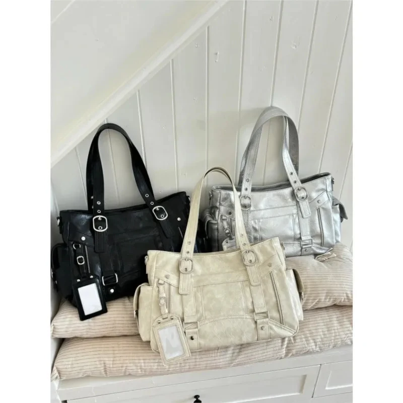 

JIAERDI, girl's armpit bag, women's leather square bag, large capacity handbag, luxury Harajuku Y2k crossbody bag