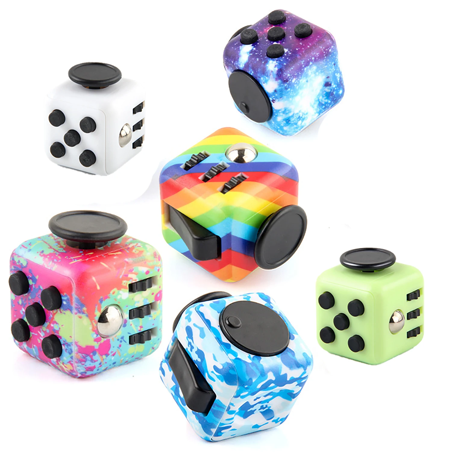 Vinger stressverlichter, 6-zijdige zeef, anti-angst- en stressverlichting