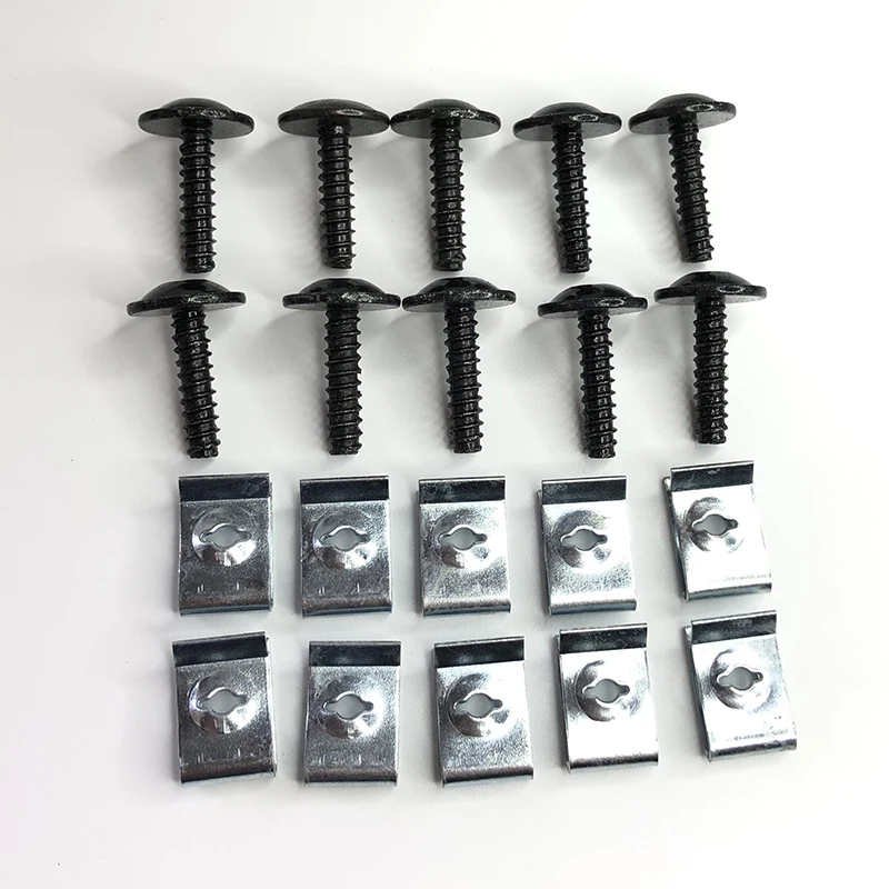 20pcs Metal Nut Car Chassis Engine Guard Screw Clamp Washers U-shape Clip Fastener Clips For Audi for BMW for Honda Auto Clips