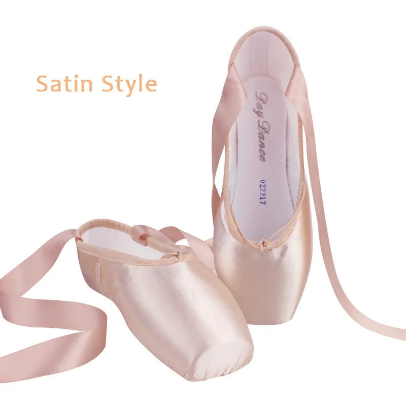 Scarpe da ballo per balletto da donna scarpe da ballo a punta per balletto per bambini e adulti scarpe professionali con nastri scarpe da ginnastica in tela di raso