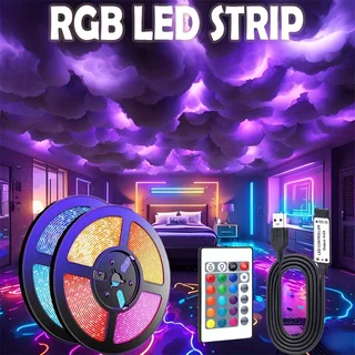 

RGB 24 Key Controller LED Strip, 1m~40m 5050 Strip Light for Bedroom, Kitchen, TV, Holidays (Christmas, Halloween, Birthday)