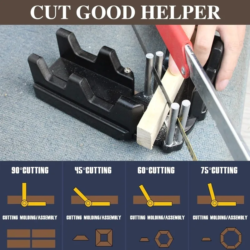 Multi-Functional Angle Cutting Guide, Sturdy Plastic Woodworking Tool for Precise Home Improvement Projects