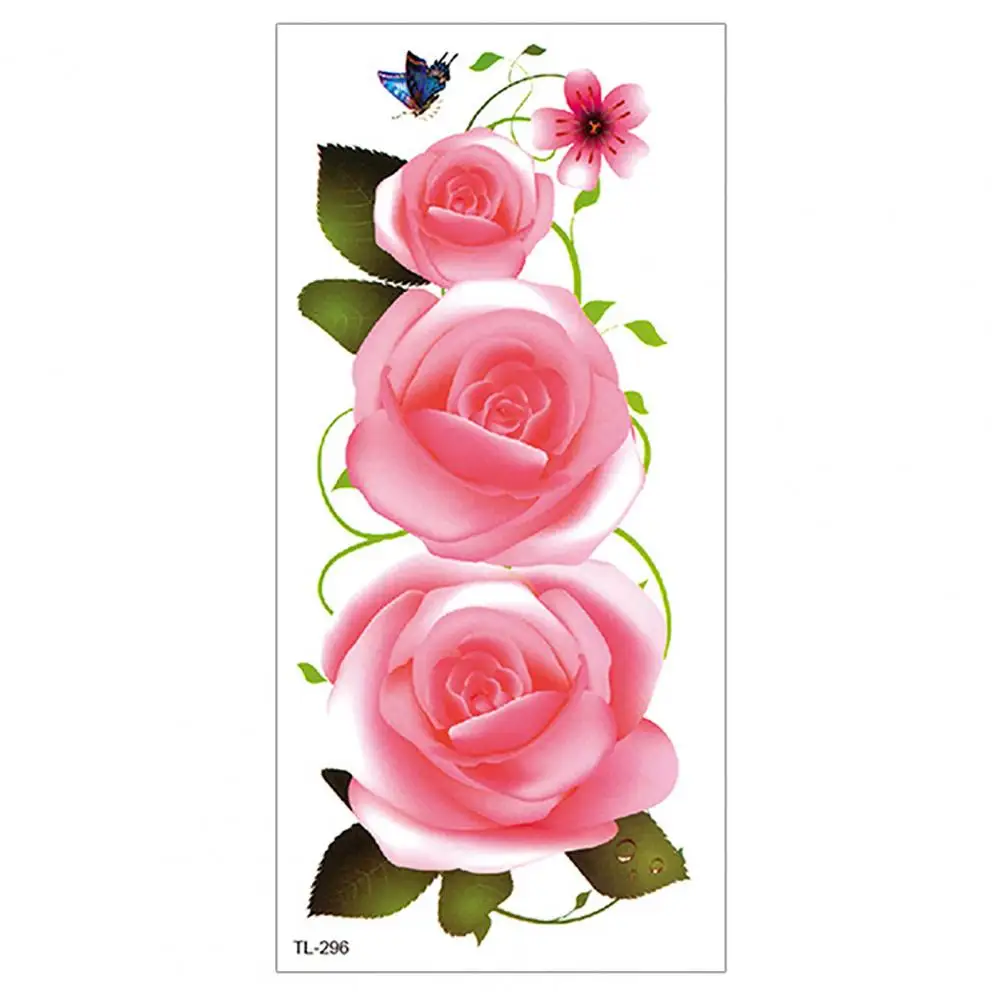 Flower Design Body Tattoos Waterproof Flower Tattoo Stickers Eco-friendly Transfer Paper Decals for Women's for Collarbone