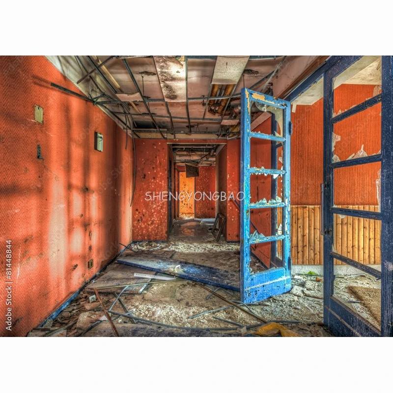 Vintage Theme Photo Backdrops Retro Factory Interior Graffiti Old Brick Wall Photography Background Studio Props PJT-05