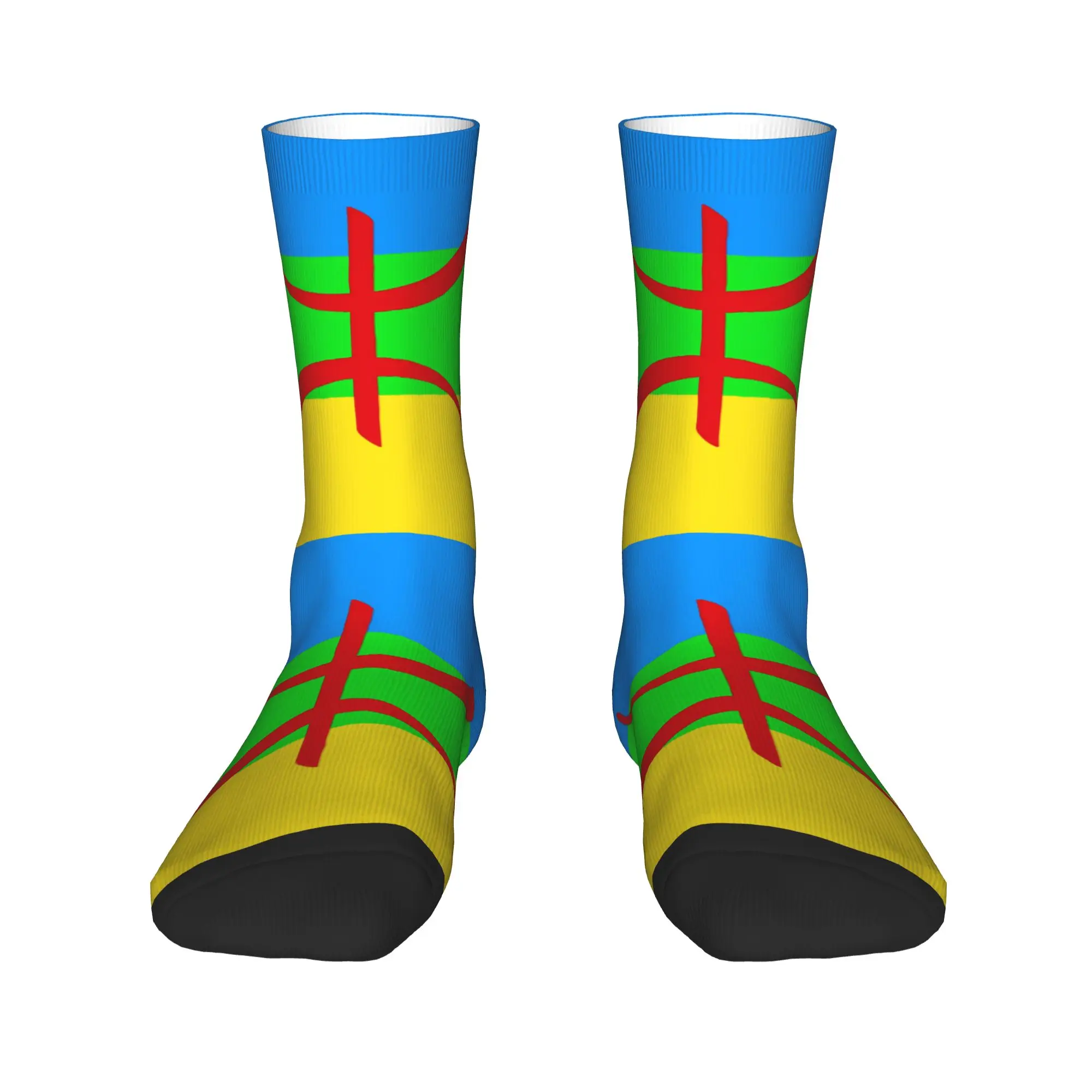 

Amazigh Flag Dress Socks Men's Women's Warm Fashion Berber Amazir Imazighen Crew Socks