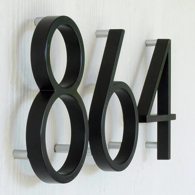 

125mm Floating Mount House Number Outdoor Metal Home Numbers Letter Sign Modern Residential Address Plaque Door Plate Waterproof