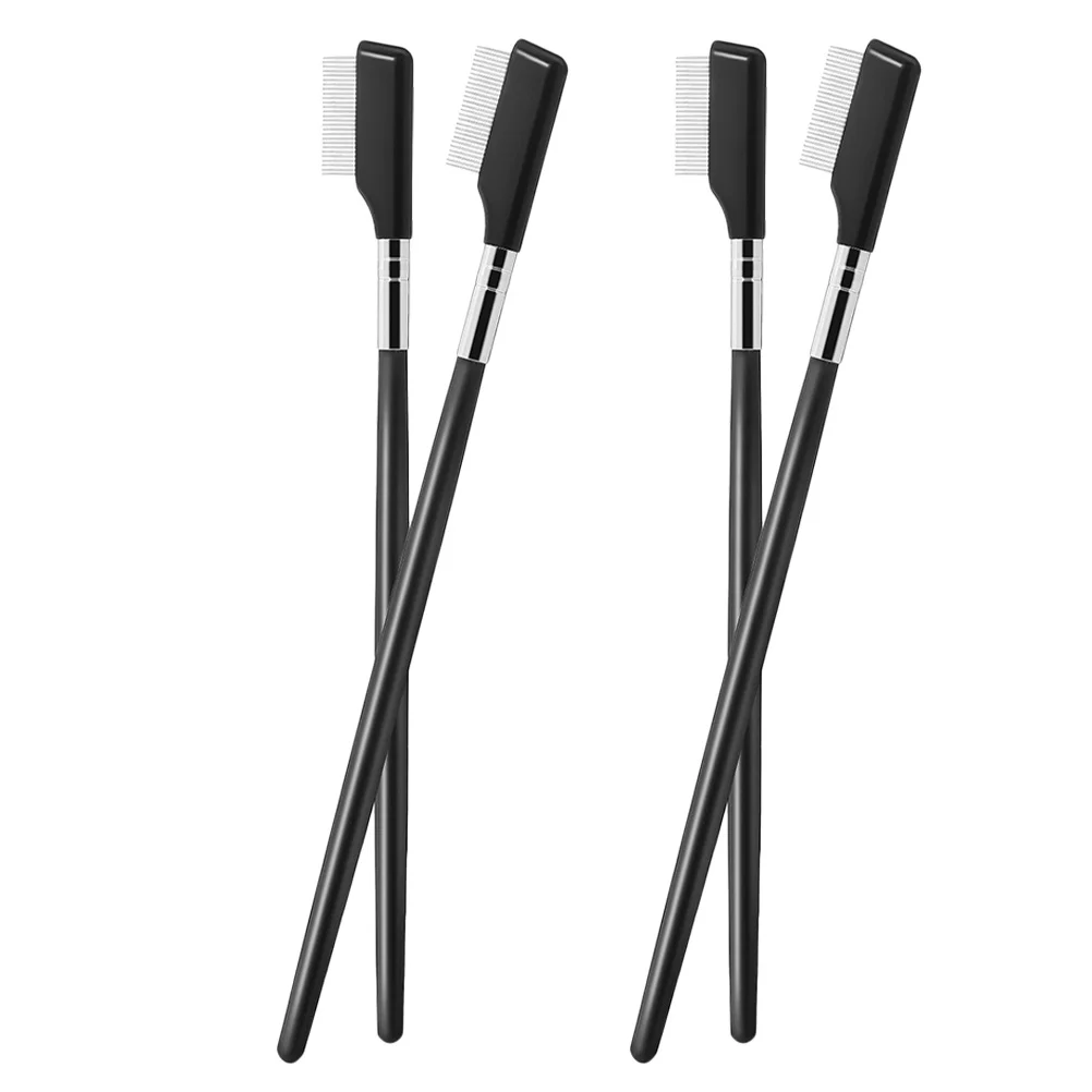 4 pezzi pettine per ciglia metallo acciaio inossidabile spazzola per toelettatura ciglia strumento separatore ciglia trucco spazzola per occhi pettine per pulizia