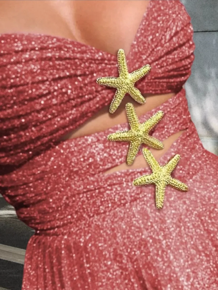 Abito corto a sirena Abito corto elegante da donna con fasciatura ritagliata senza maniche Halter a vita alta Mini abito a trapezio Moda HBJ8