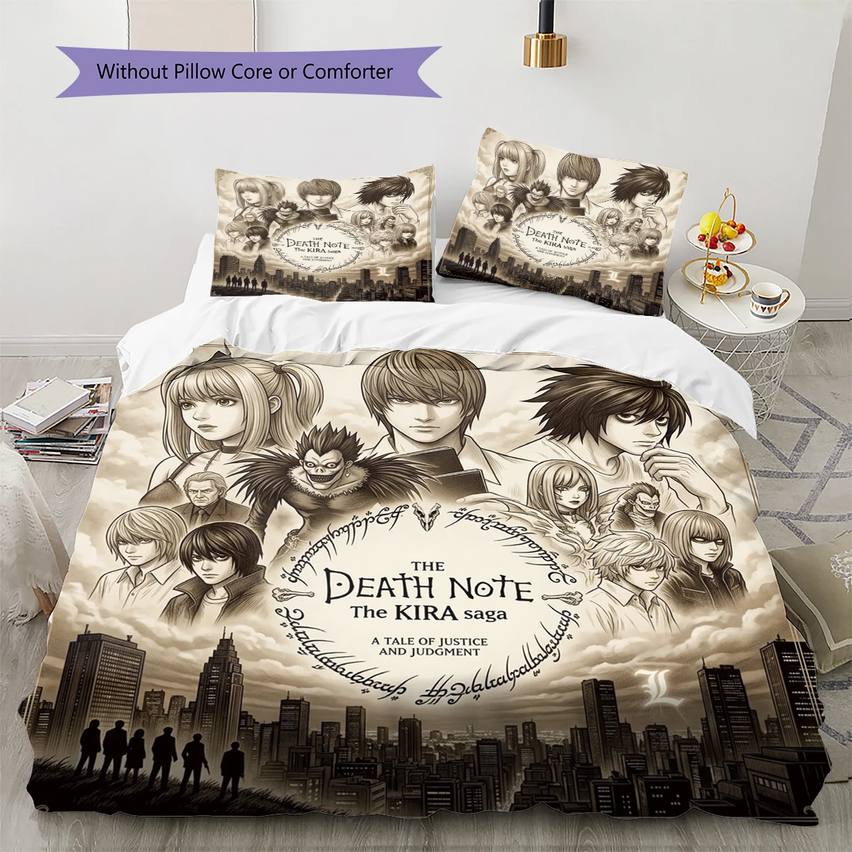 Death Note Comfortable Soft Duvet Cover, Children Bedding Set Gift, Multiple Sizes -HE14