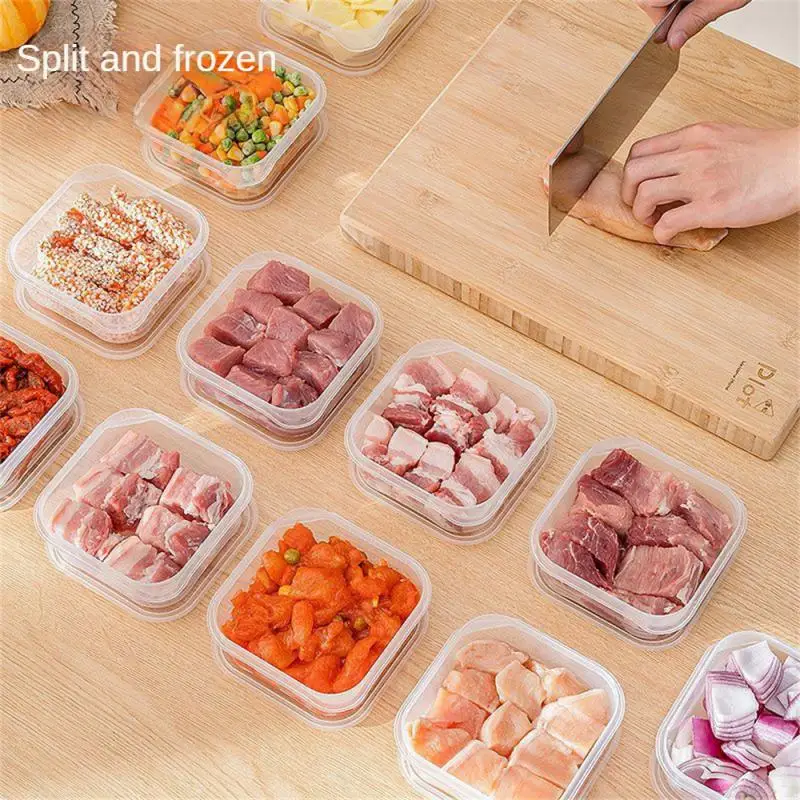 Small Food Preservation Boxes Refrigerator Meat Vegetable Fresh-Keeping Box Transparent Kitchen Sealed Storage Box