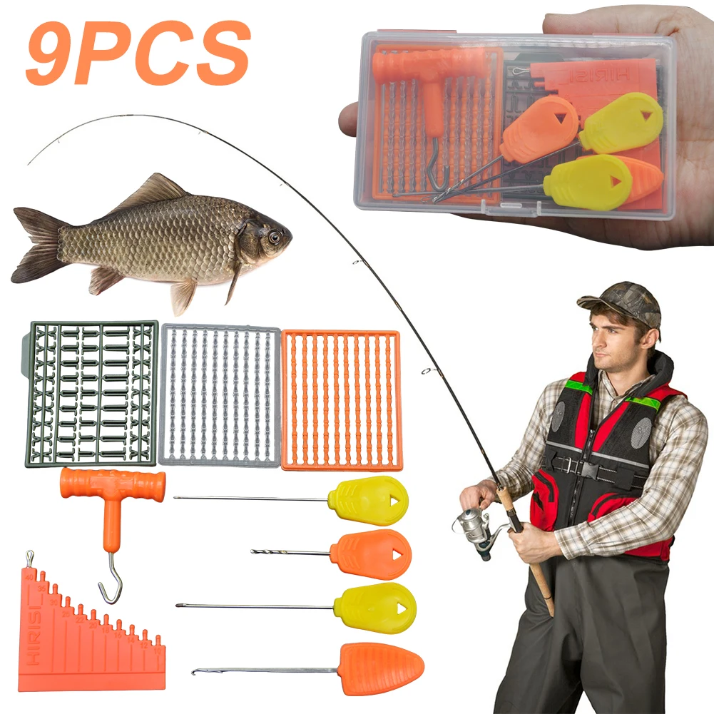 9 قطعة طعم صيد سمك الشبوط إبرة مع صندوق طعم صيد إبرة معالجة عدة الطعوم تزوير إبرة الحفر الصيد اكسسوارات #2