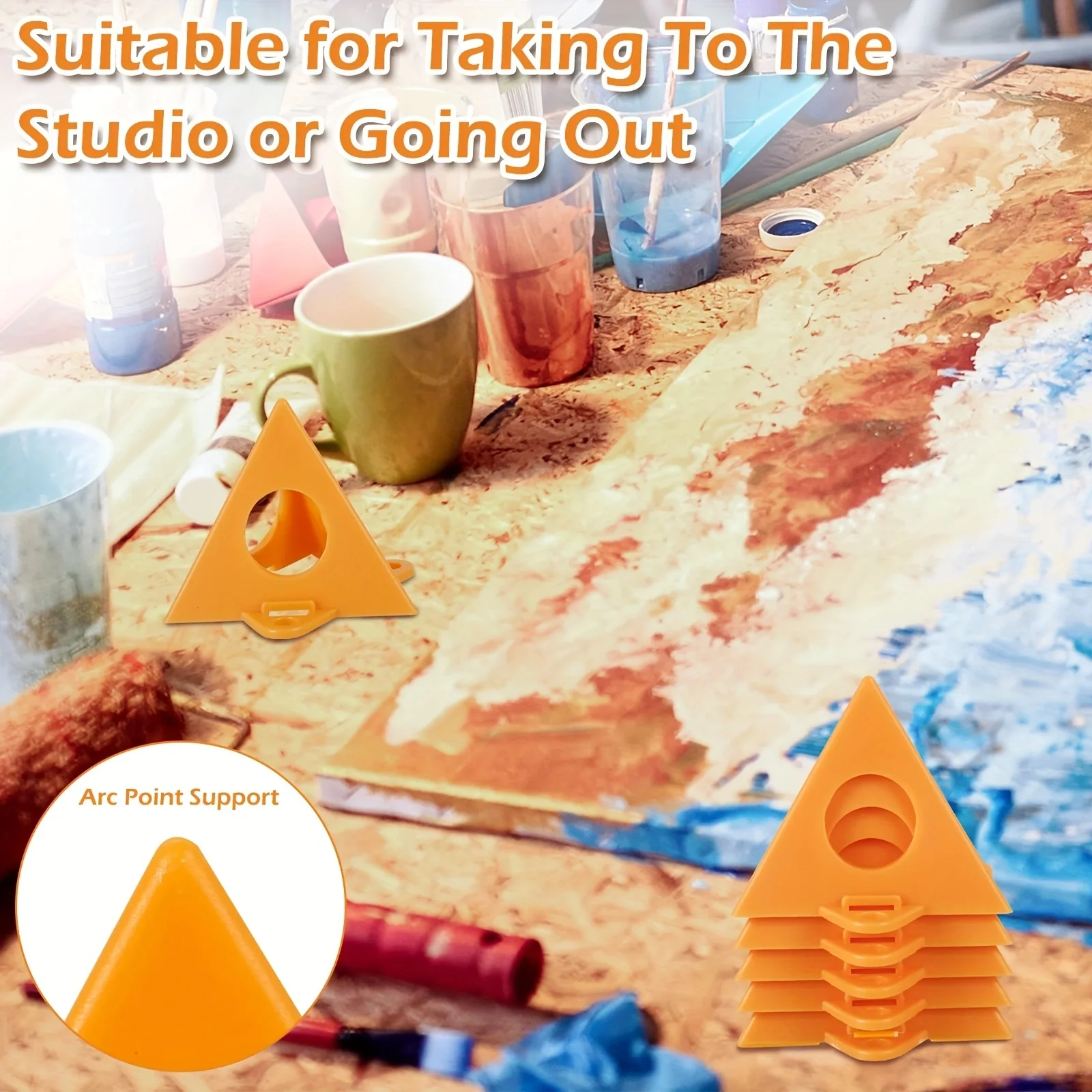 30Pcs Pyramid Stands Painter's Painting Stands Mini Cone Paint Stands for Canvas and Door Risers Support Painting Pyramids