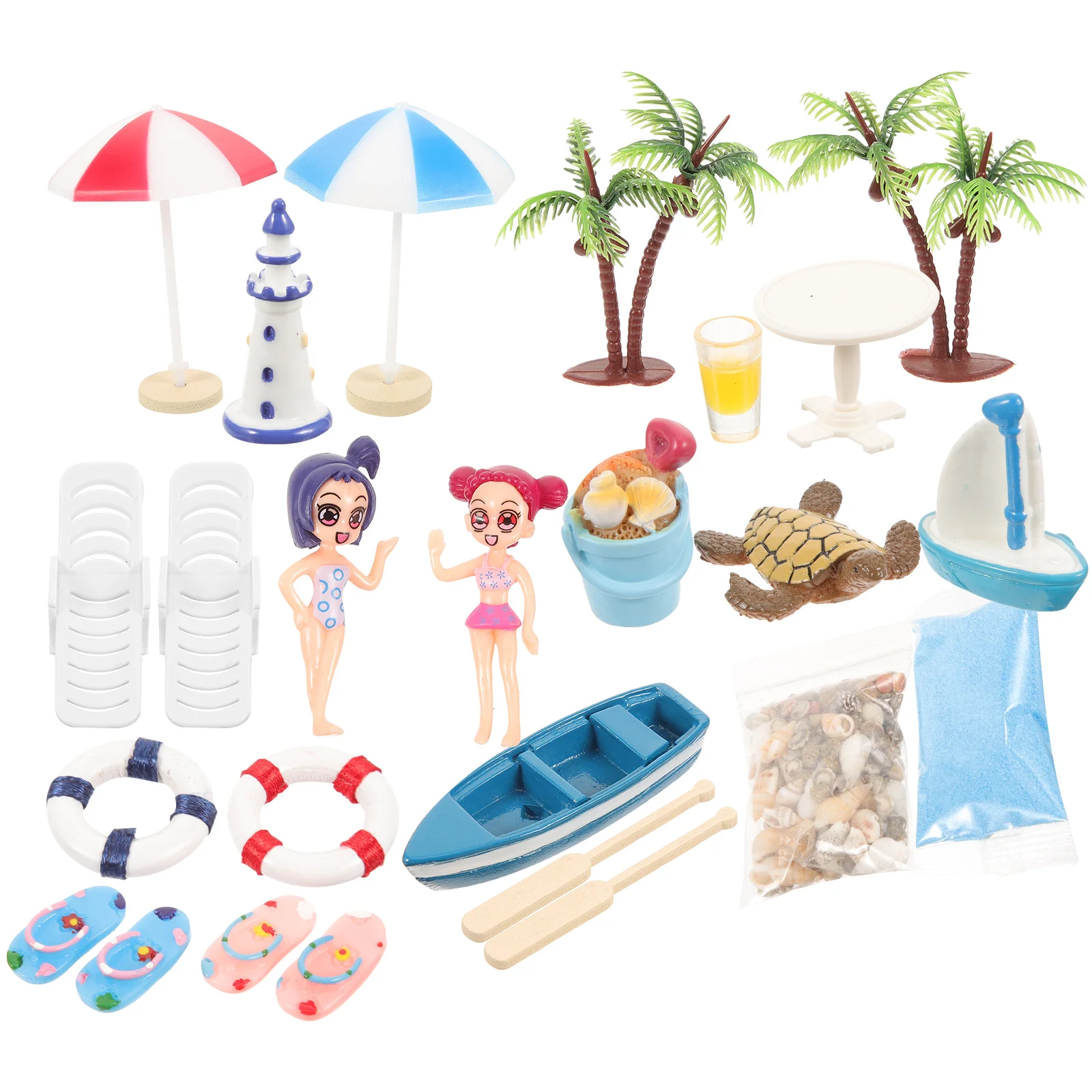 

Dollhouse Toy Micro Beach Accessories Unique Seaside Accessory Plastic Baby Toys