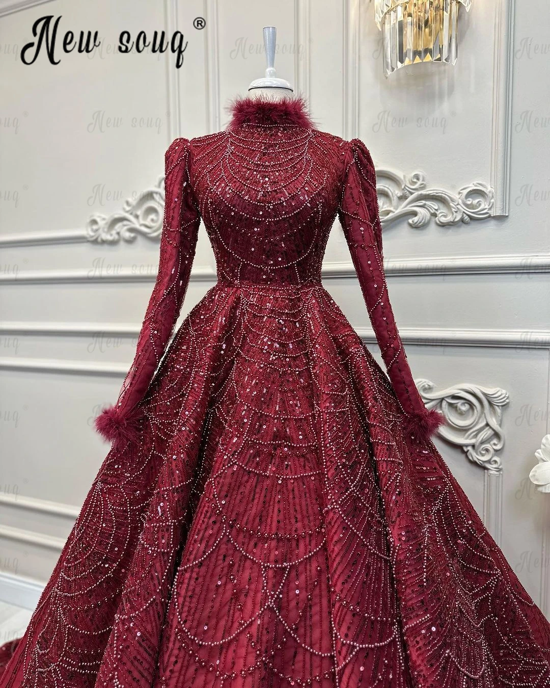 Plus Size Vintage Burgundy Evening Dress Middle East Muslim Formal Gowns for Women 2024 Wedding Night Dresses Vestido De Noiva