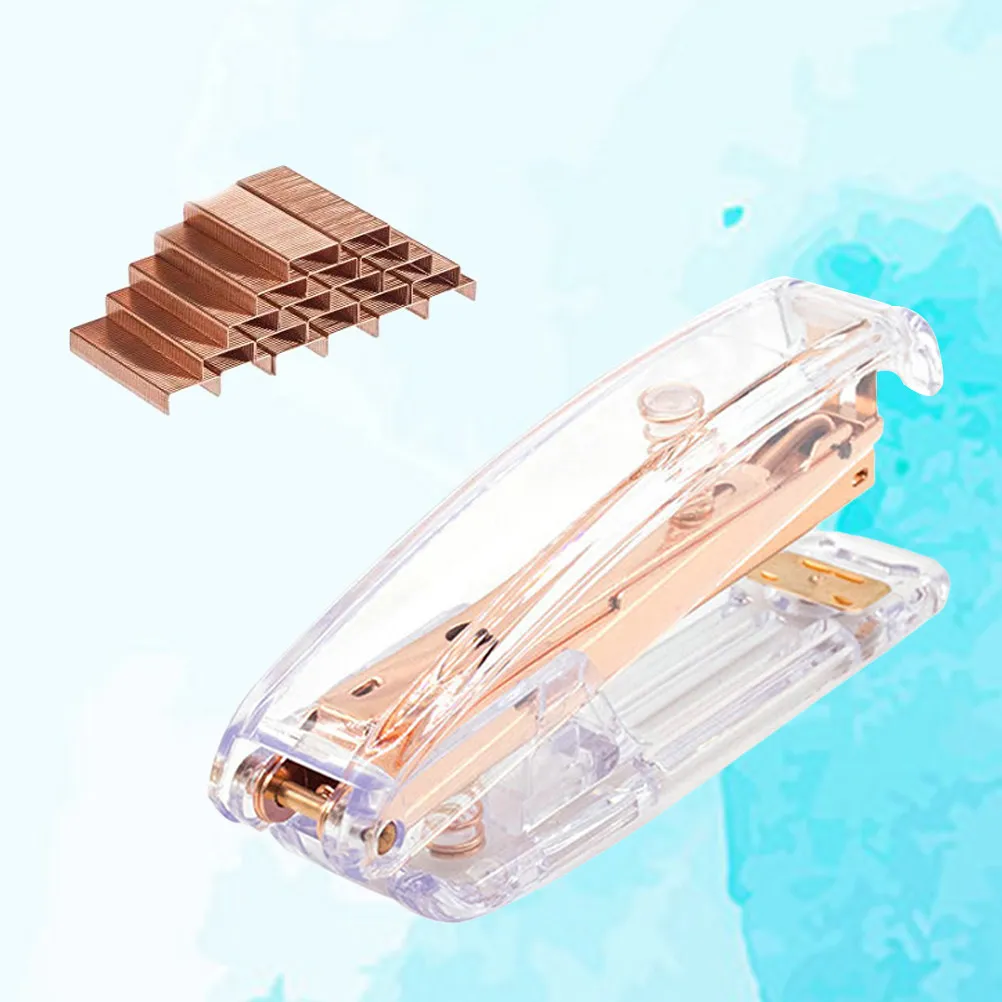 

1Pcs Rose Gold Desktop Stapler Modern Design Stapler Suitable for School Office Home Document Binding and Desk Use