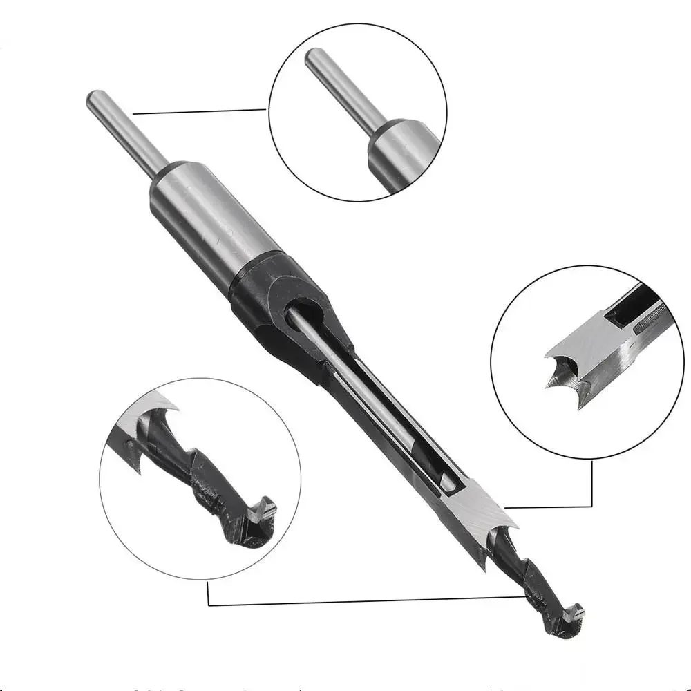 ALLSOME 10mm/16mm Square Hole Saw Auger Drill Bit Mortising Chisel Auger Drill Bit WoodWorking Tool HT1296-1298