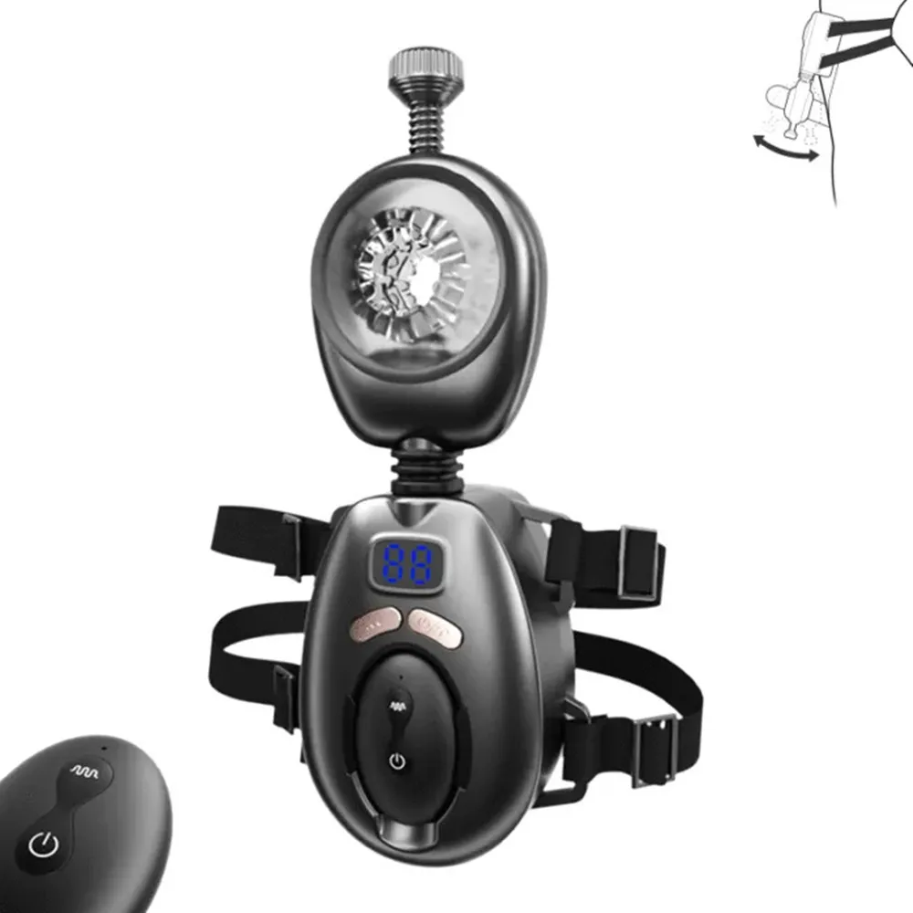 يمكن ارتداؤها التلقائي ذكر معدات الاستمتاع واللعب الجنسي التوجه الدورية الأيدي الحرة جيب كس آلة الجنس