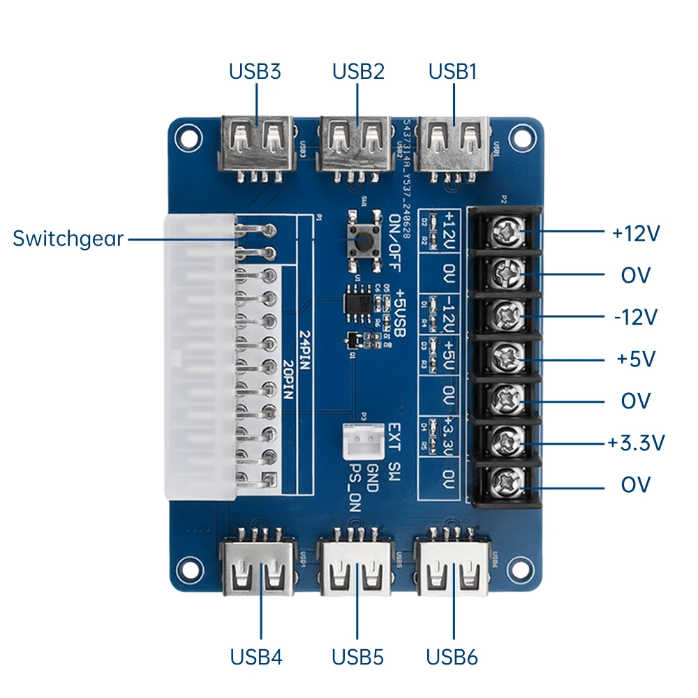 5V 2A ATX Power Adapter Board Power Pickup Board Power Supply Module USB Charging Desktop Chassis Power Supply