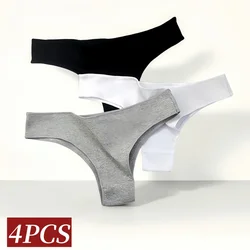 4Pcs/Set Cotton Panties Women Breathable Briefs Soild Underwear Female Underpants Low Waist Brazilian Panty Sexy Lingerie M-XL