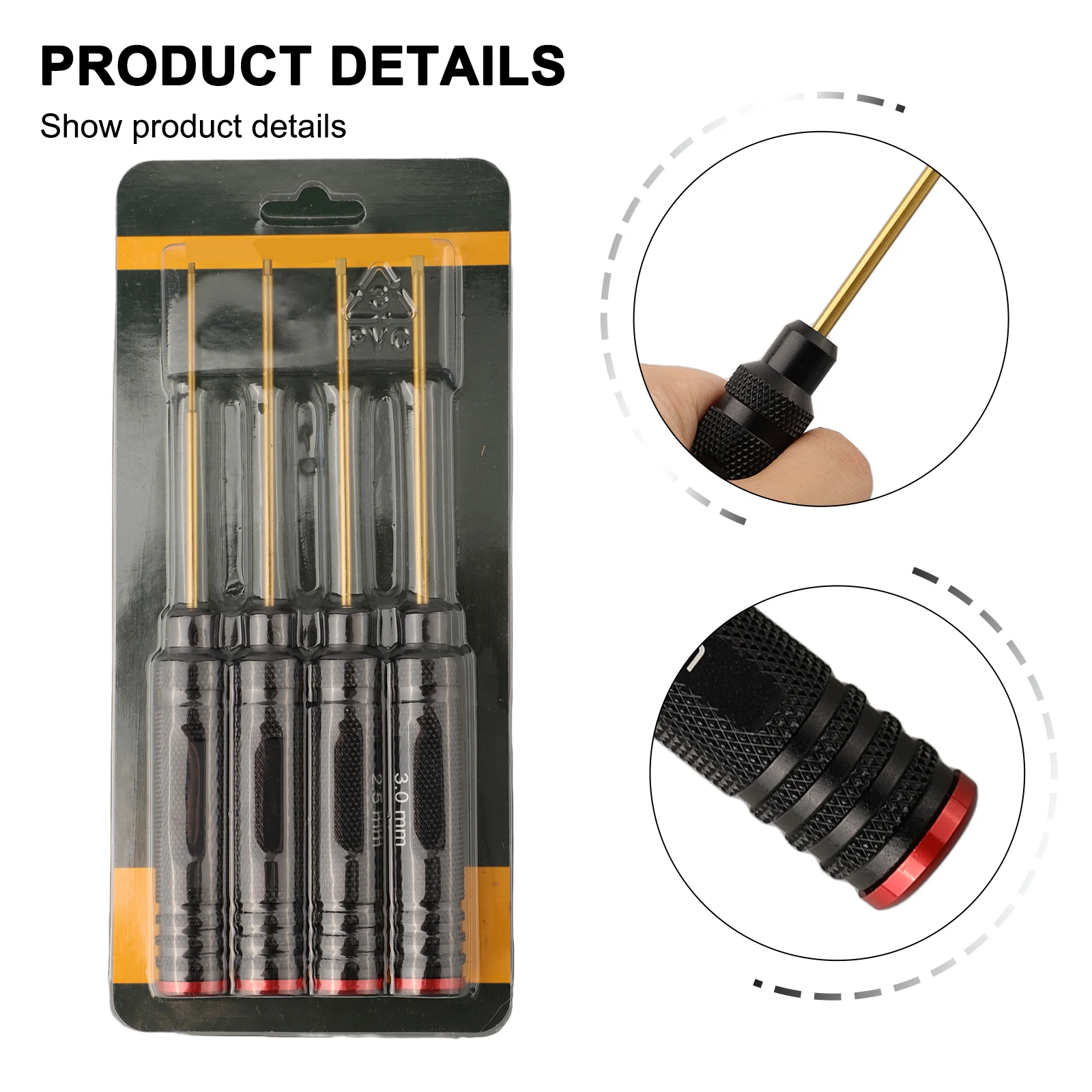 1/4Pcs Hex Screw  Driver Set Hexagon Screwdriver Tool  Kit For RC Tool Models 1.5/2.0/2.5/3.0mm Hexagon  Wrench Screwdriver Tool