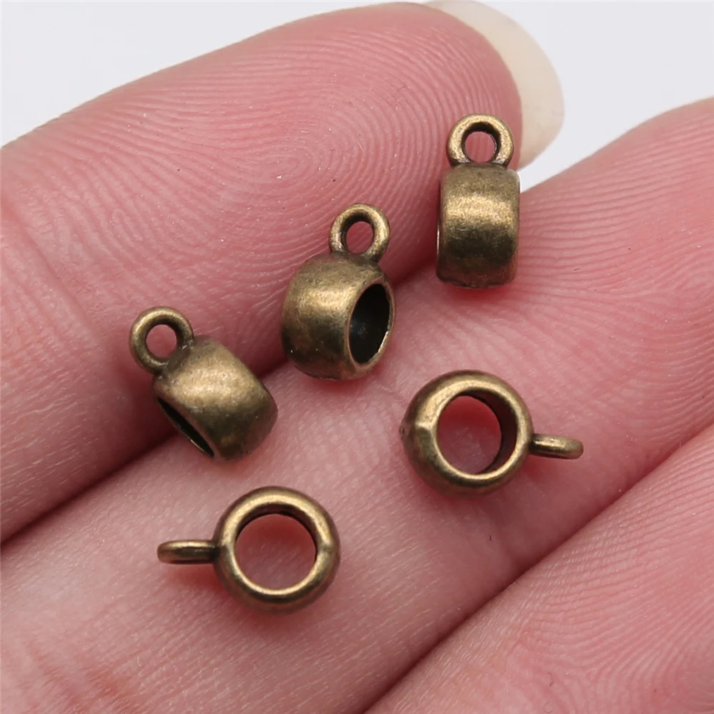 WYSIWYG 20pcs 4x6x8mm 6 Colors Glossy Spacers Beads Bail For Jewelry Making Glossy Bail Beads Charm Glossy Bail Beads
