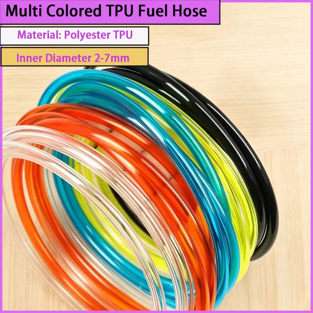 

2-7mm inner diameter multi-color TPU fuel hose for locomotives, machinery, etc