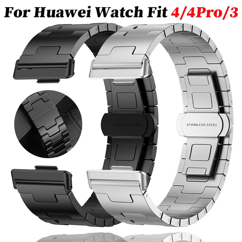 

Роскошный титановый ремешок для Huawei Watch Fit 4/4 Pro, деловой металлический складной ремешок с застежкой для Huawei Band Fit3, браслет для умных часов