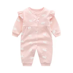 Ropa de estilo princesa para niñas recién nacidas, peleles de algodón 100% para bebés, ropa infantil suave, monos para niñas pequeñas