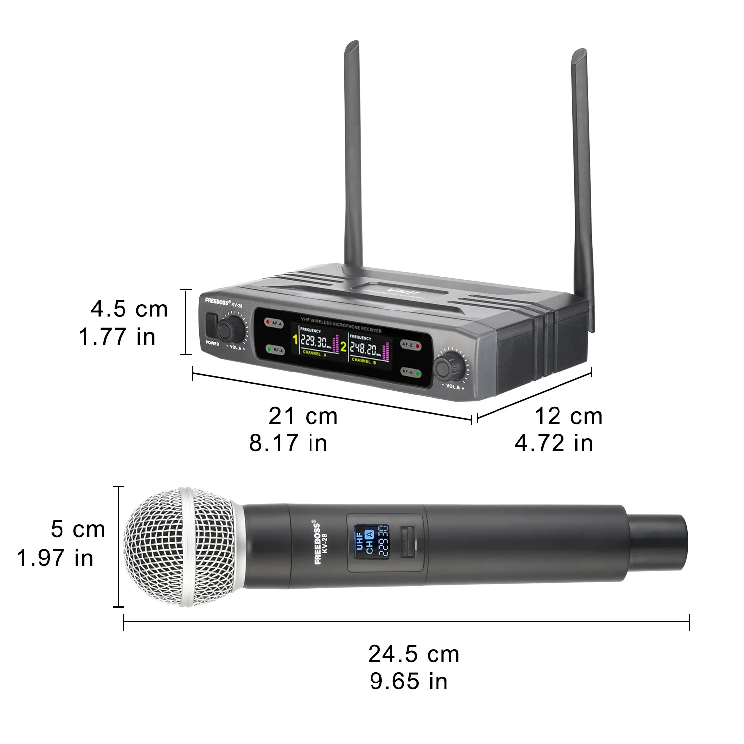 Imagem -06 - Boss-sistema de Microfone Dinâmico Profissional Microfone sem Fio Vhf Frequência Fixa Handheld Pro Karaoke Party Singing Kv28