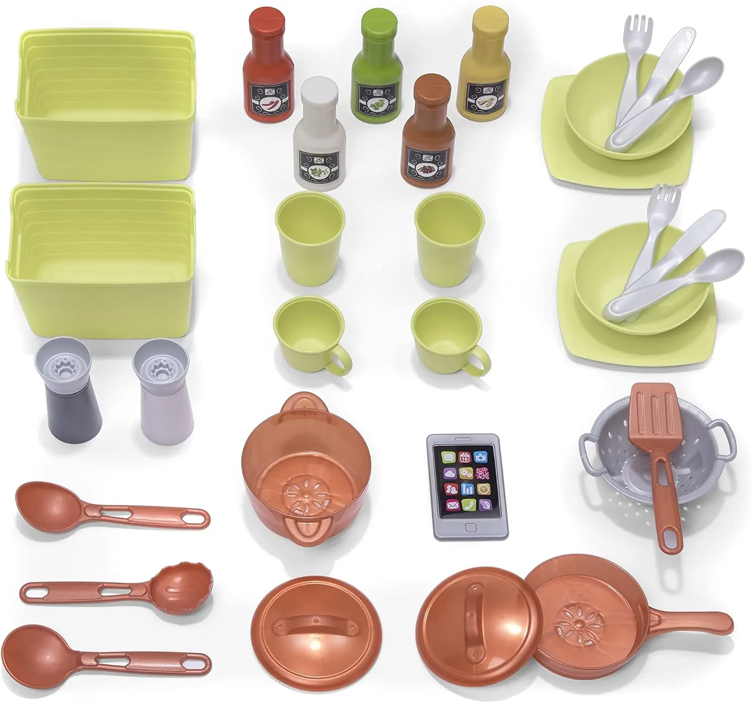 Ensemble de jeu de cuisine moderne Metro pour enfants, cuisine intérieure et extérieure, jeu coule avec lumières et sons, fabriqué en plastique durable