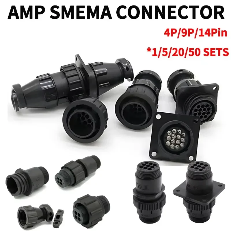 1/5/20/50 Sets 4P/9P/14Pin AMP/TE Type SMEMA Aviation Connector Auto Sensor Plug & Socket SMT Equipment Signal Connector