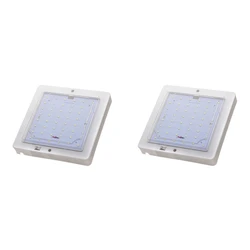 RV LED interior telhado luz, caravana motorhome, camper van, barco, 10W, 6000K, branco, 2x