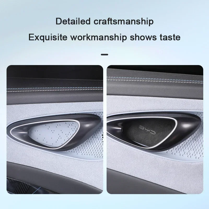4pcs Suede For BYD Seal DMi EV Atto 4 2022 2023 2024,Car Inner Door Bowl Handle Patch Frame Trim Stickers Covers Auto Accessory
