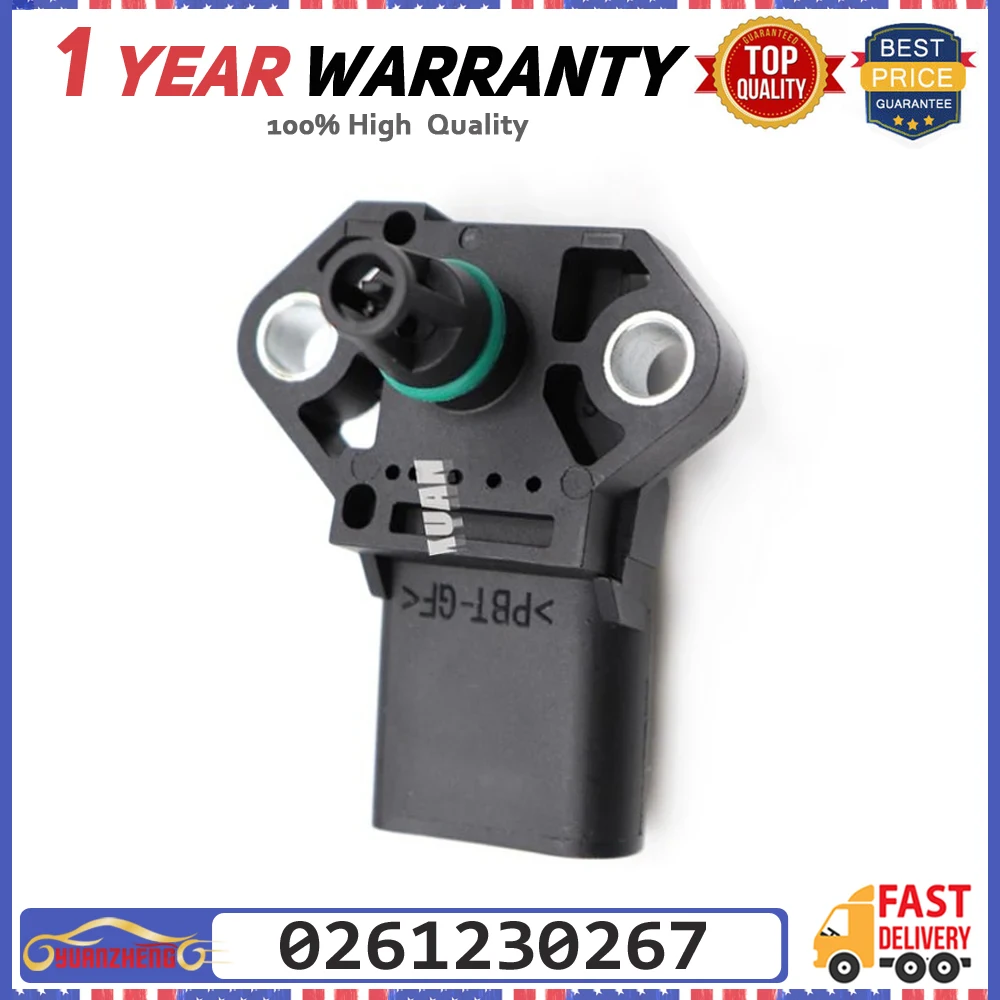 Manifold Absolute Turbo Boost Pressure Map Sensor 0261230267 For AUDI A1 A2 A3 A4 A6 A8 038906051B 