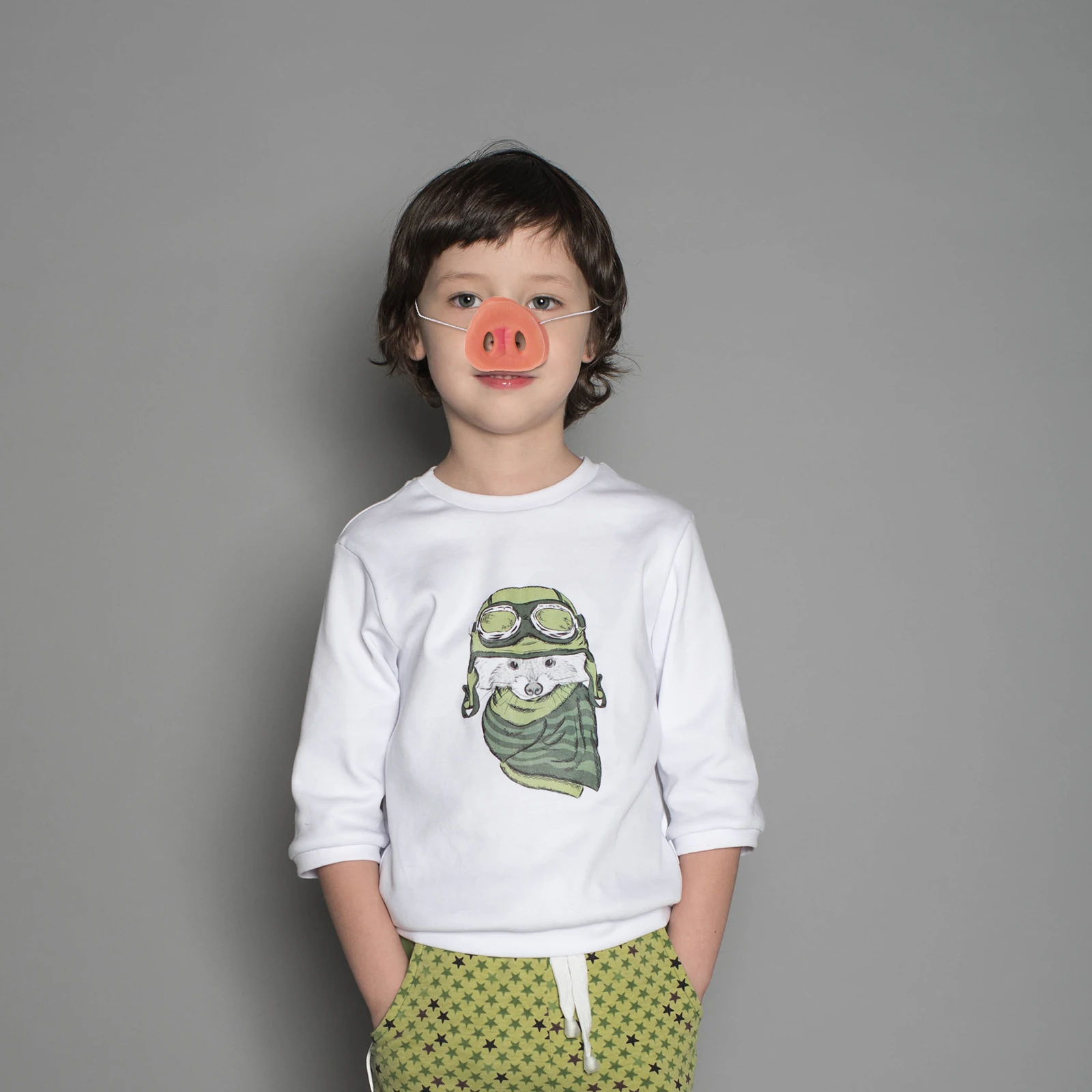 Masque nasal de cochon en Latex, 2 pièces, léger, en forme d'animal, ensemble pour fête d'halloween, jeu de Cosplay, accessoire de photographie pour enfants