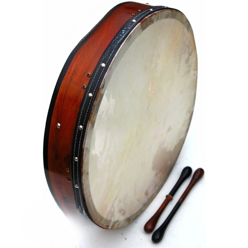 Blue drum, tunable 18 inch, beating, Irish drum