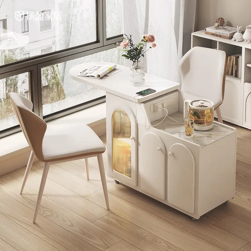

Side table coffee table, small table with cable charging smart sofa side cabinet