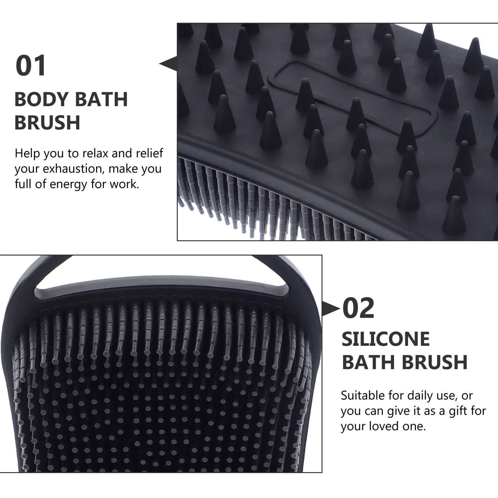 

Heavy-Duty Silicone Bathing Brush for Sensitive Skin Exfoliation Cleansing Tool for Shower Tub Or Travel Use Silicone Bath Brush