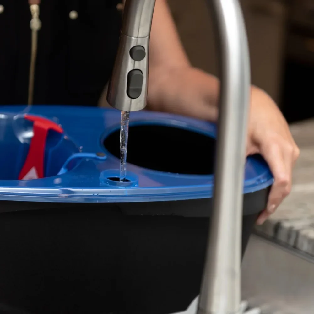 Spin Mop and Bucket System, Hands-Free System mops floor cleaning