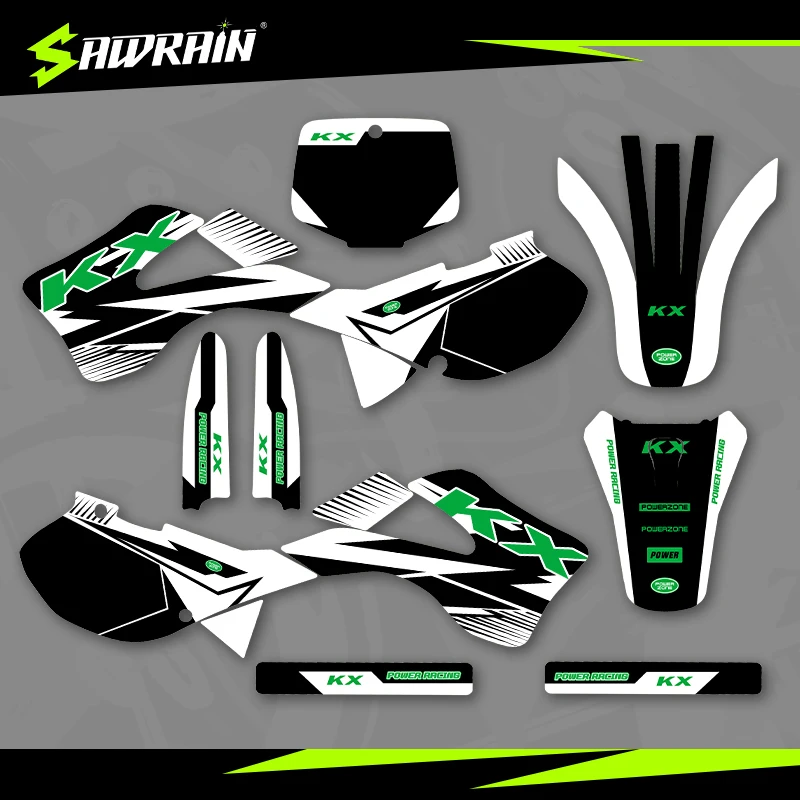 

Sawrain Motorcycle Graphics Backgrounds Decal Stickers Kits for KAWASAKI 99-02KX125-250 05