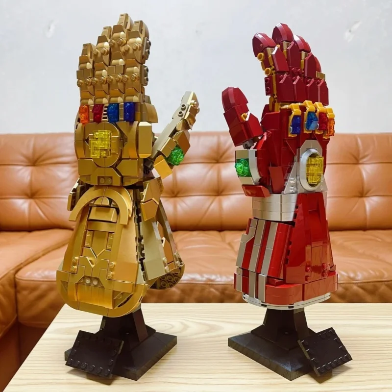 2026 New In Stock Creative Hand Model Building Blocks Home Decor Yellow Red Glove Display Toys Christmas Birthday Gifts