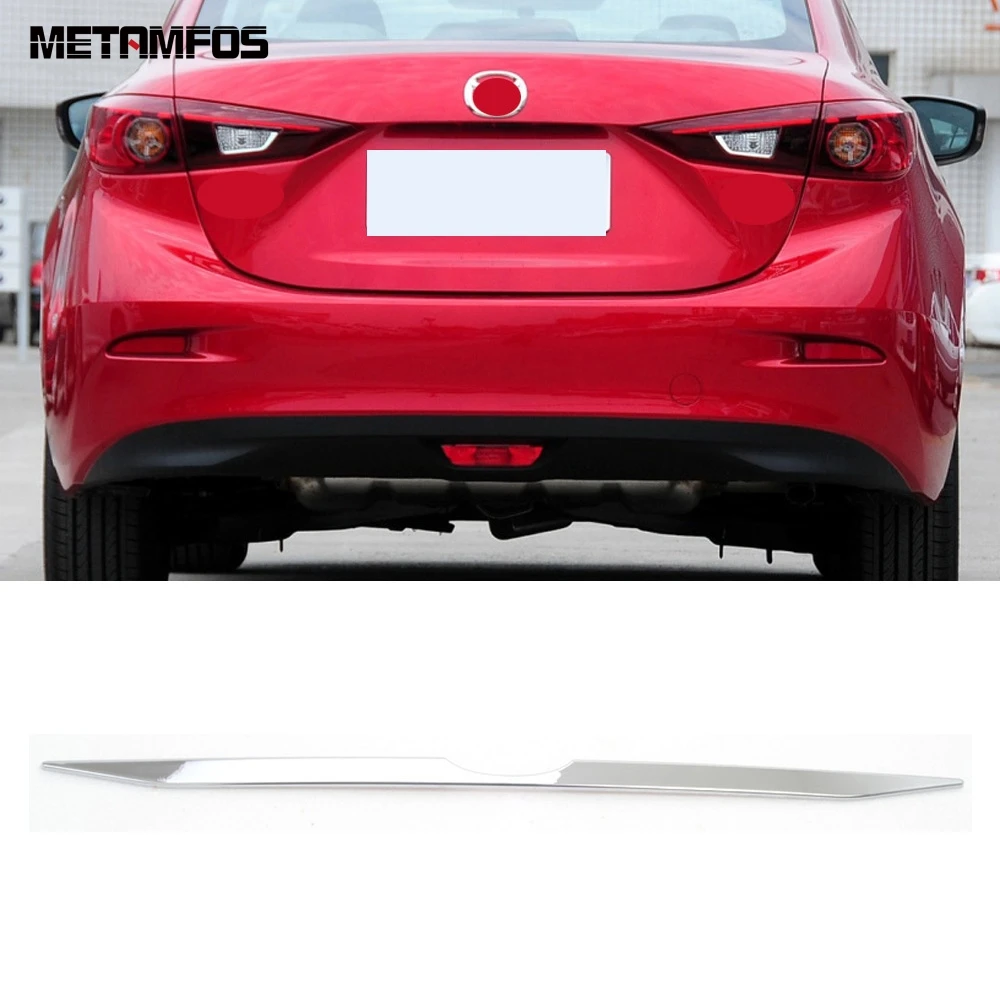 For Mazda 3 M3 Axela 2013 2014 2015 2016 Chrome Rear Trunk Lid Cover Trim Tailgate Door Boot Strip Trim Accessories Car Stying