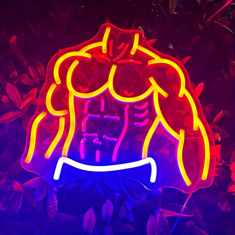 Fitness Neon Light，Muscle Body PatternLEDLamp，Gym/Store/Room Neon Light，Decorative Lamp，5VVoltageLEDNeon Light