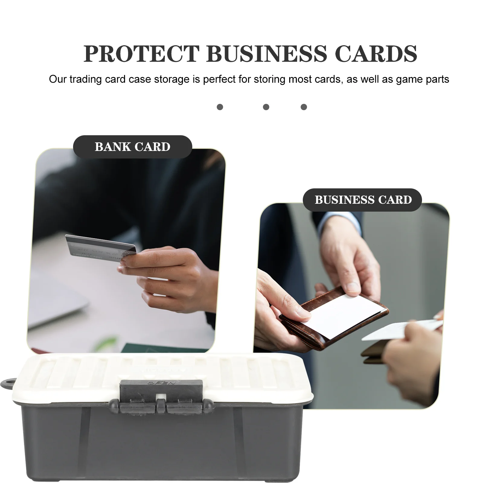 

2pcs Plastic Storage Boxes For Playing Cards Jewelry Beads Coins Candy Portable Snap Closure Rectangular Empty Cases