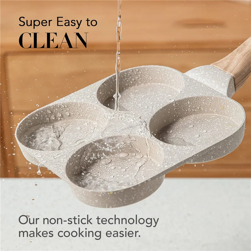 

BMBY-2X Egg Pan Omelette Pan, 4-Cup Nonstick Egg Frying Pan, Egg Cooker Pan Egg Skillet For Breakfast, Pancake, Plett