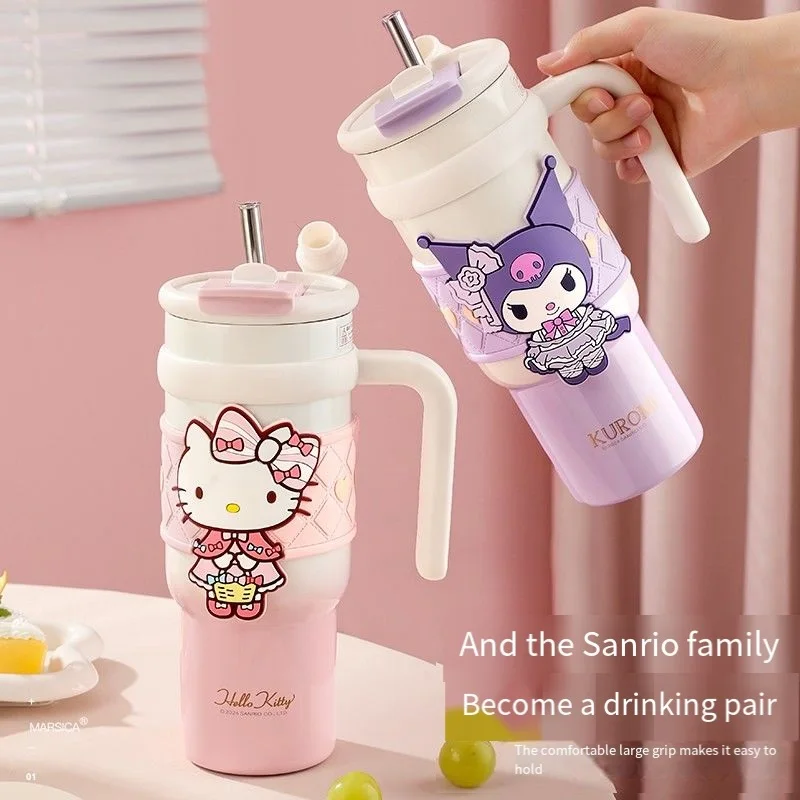 

Sanrio Cinnamoroll Cartoon Insulated Mug Large Capacity Students Going To School Special for Girls Cute Drinking Water Straw Cup