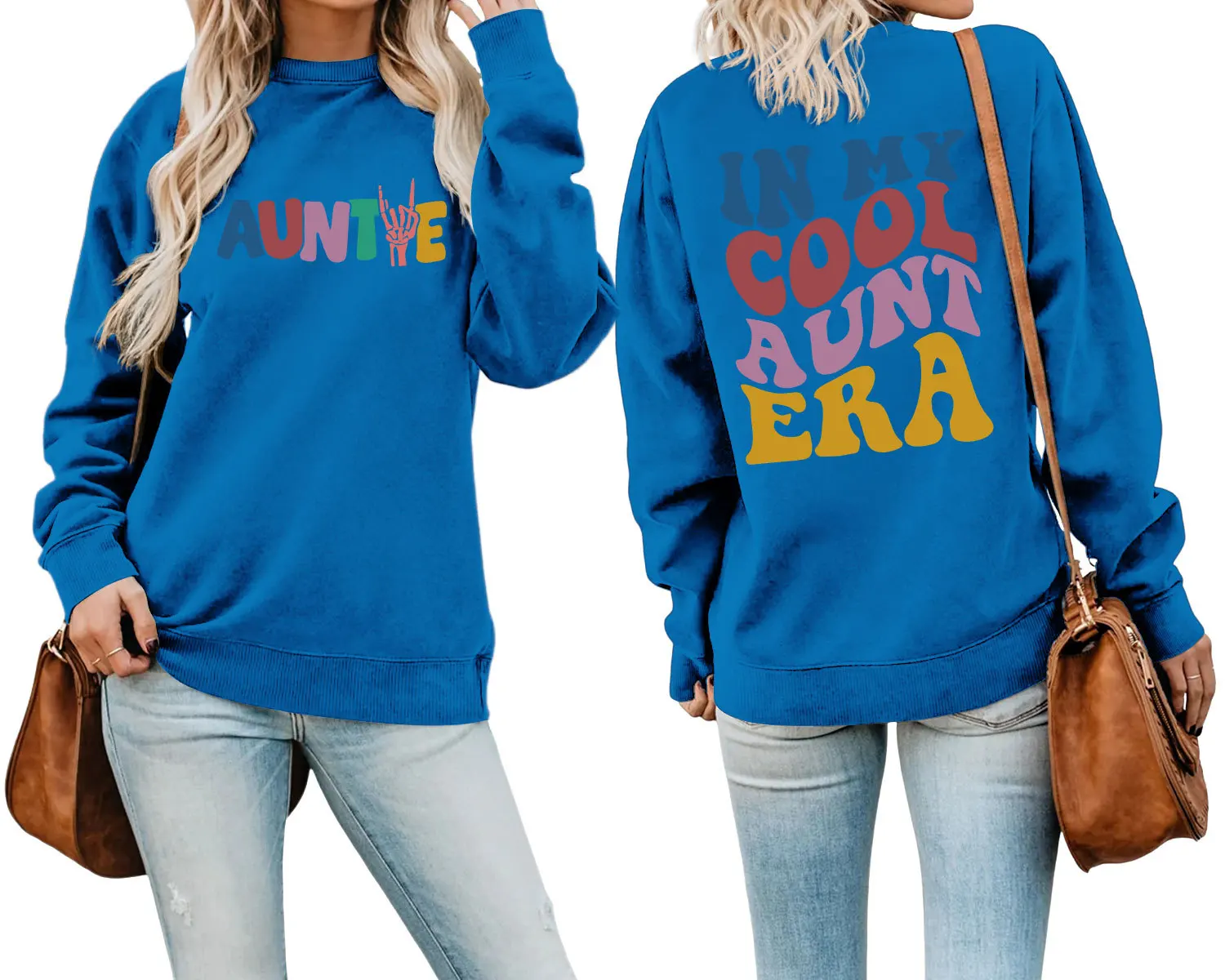 New fashion hoodie in my cool aunt era color lettering front and back print loose casual long-sleeved top