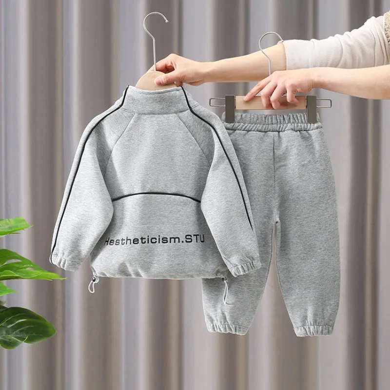 Boys Coat +Pants Kids Sets Tracksuit 2PCS/Set 2023 Graceful Spring Autumn Cotton Outfits Jogging Suit Children Clothing