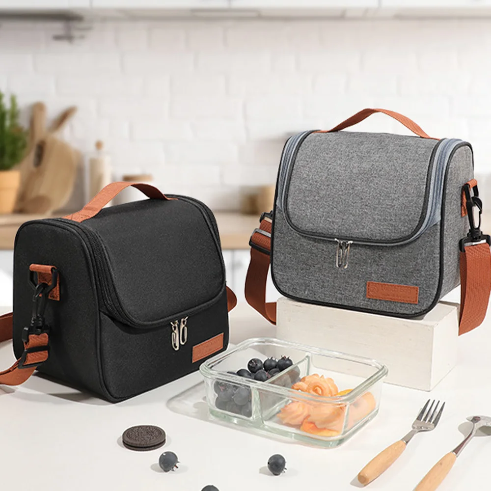 عبوات ثلج لحفظ الطعام الطازج، عبوات وجبات نزهة ذات سعة كبيرة، أكياس معزولة يدويًا، وحزم غداء معزولة عبر الجسم A-DH #6