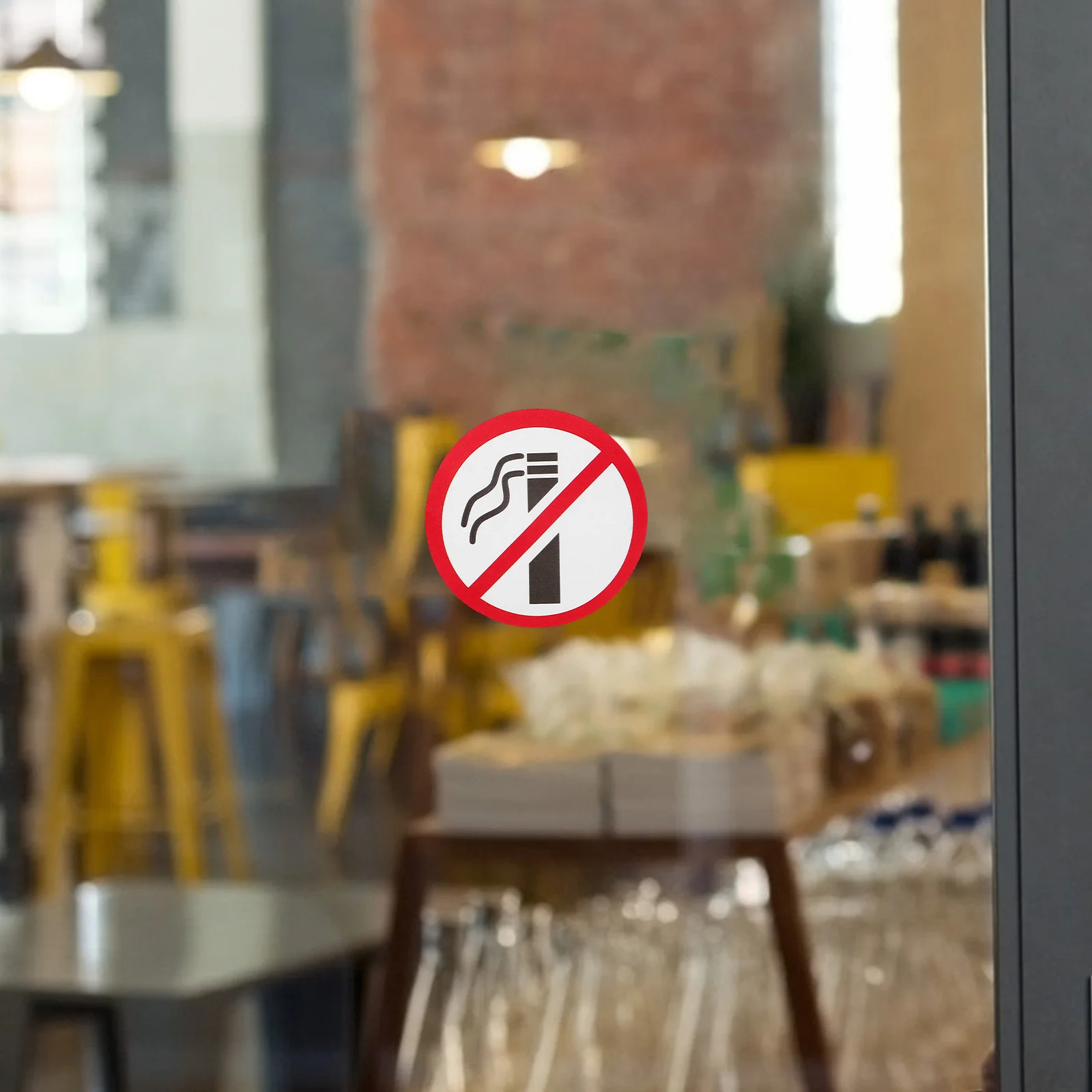 

4 Rolls No Smoking Stickers Self-Adhesive Waterproof Scratch-Resistant Stickers for Business Office School No Smoking Sign